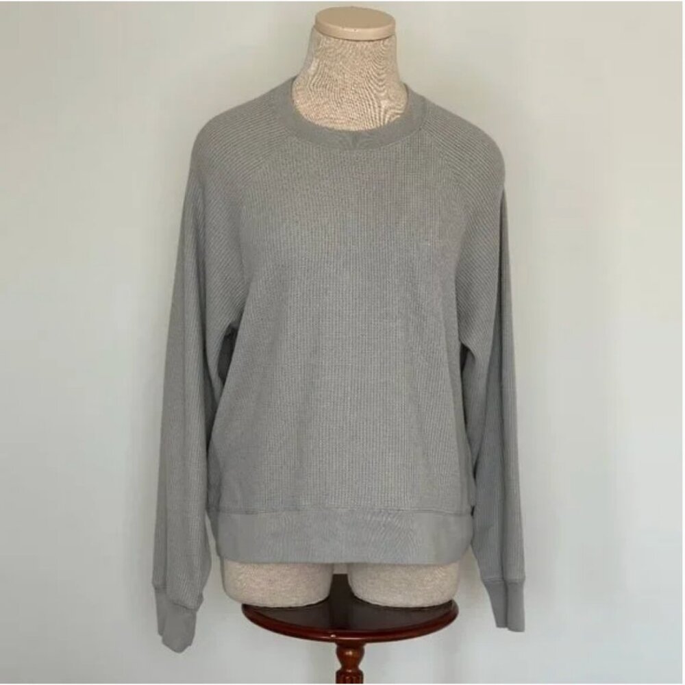 Abercrombie & Fitch Gray Waffle Knit Comfort Soft Sweatshirt Size Medium
